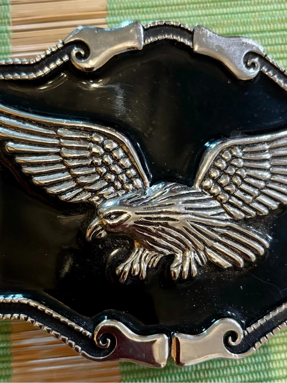 Black and Silver Eagle Belt Buckle - Men’s Accessory